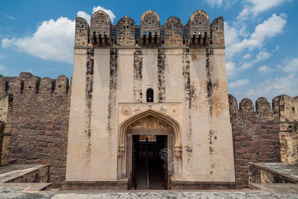 Magnificent Entrance Door of Golconda Fort in Hyderabad, Telangana
