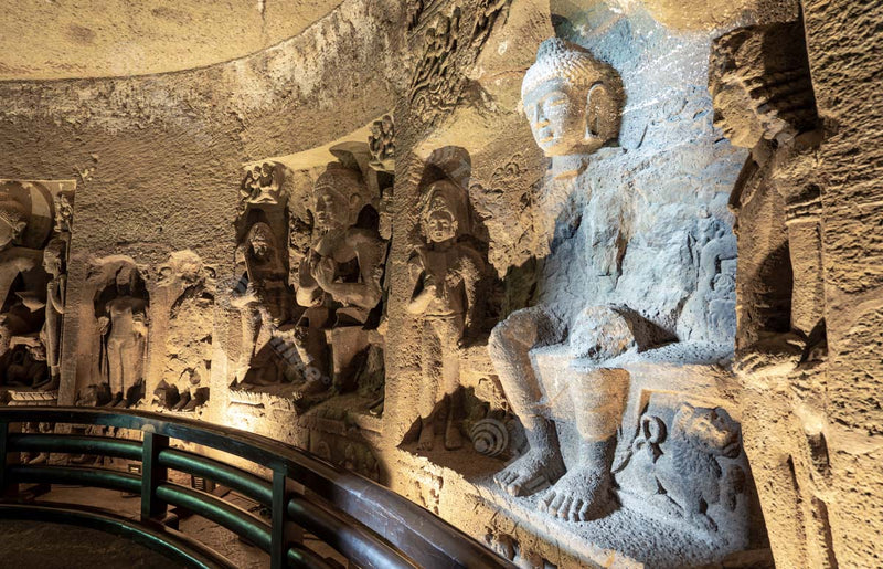 Preserving Serenity: Protective Barriers for Buddha Sculptures at Ajanta Caves, Maharashtra