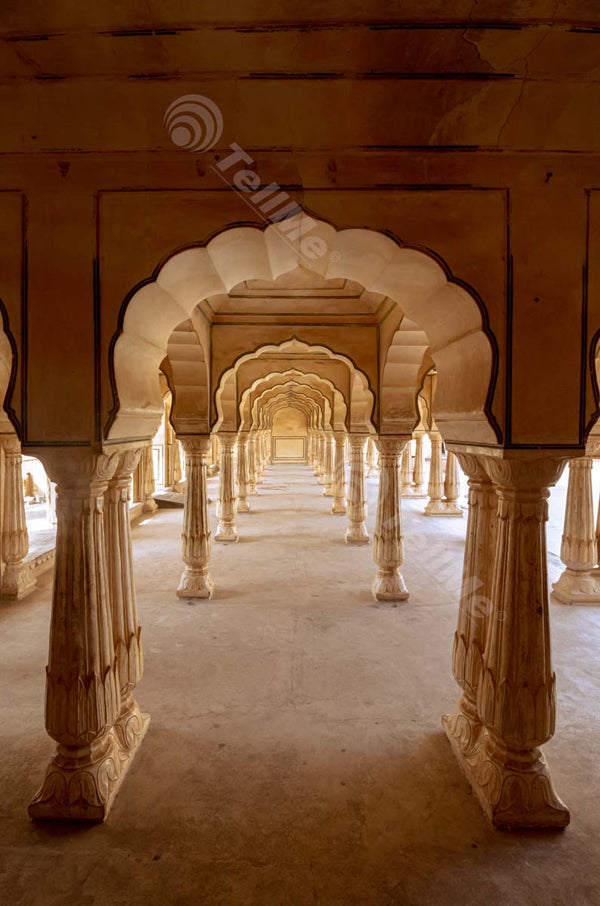 Stunning Pillar Columns of Amer Fort in Jaipur, Rajasthan