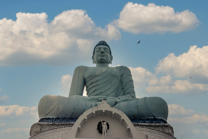 Low Angle View of Dhyana Buddha Statue in Amaravathi, Andhra Pradesh