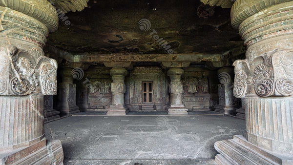 Ancient Bas-Reliefs: Columns of History in Ellora Caves, Aurangabad, Maharashtra