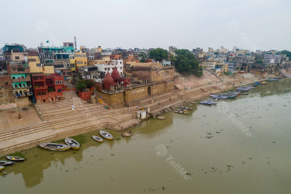Aerial Delight:  Magnificent Assi Ghat in Varanasi, Uttar Pradesh