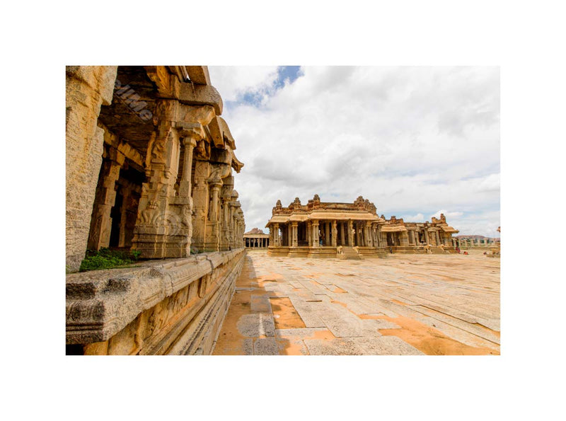 Captivating Stone Carvings: Close-Up of Temple Ruin in Hampi, Karnataka