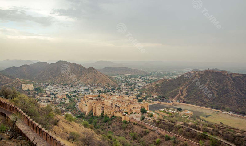 Aerial view of the Jaigarh Fort Jaipur Rajasthan