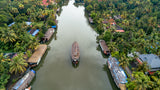 Aerial view of Kerala Backwaters - Through the Canals with a Houseboat