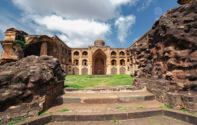 Journey to History: Steps Leading to Mahmud Gawan Madrasa Ruins in Bidar, Karnataka
