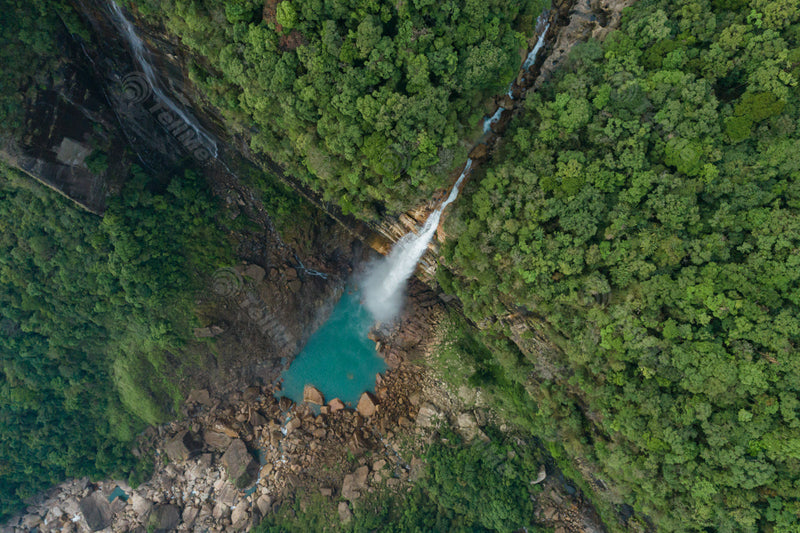 Soaring Beauty: Nohkalikai Falls, Fourth Highest in the World - a must visit site in Cherrapunji, Meghalaya in India