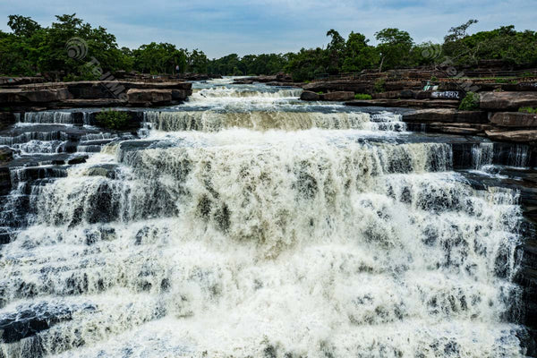 One of the top attractions at Chandraprabha Wildlife Sanctuary: Rajyaderi waterfall, known for its rushing water flow in Banara, Uttar Pradesh