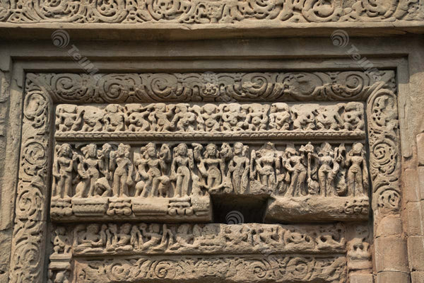 Ancient Marvels: Carvings of Masroor Rock Cut Temple, 8th Century, Nagara Style Architecture in Kangra, Himachal Pradesh