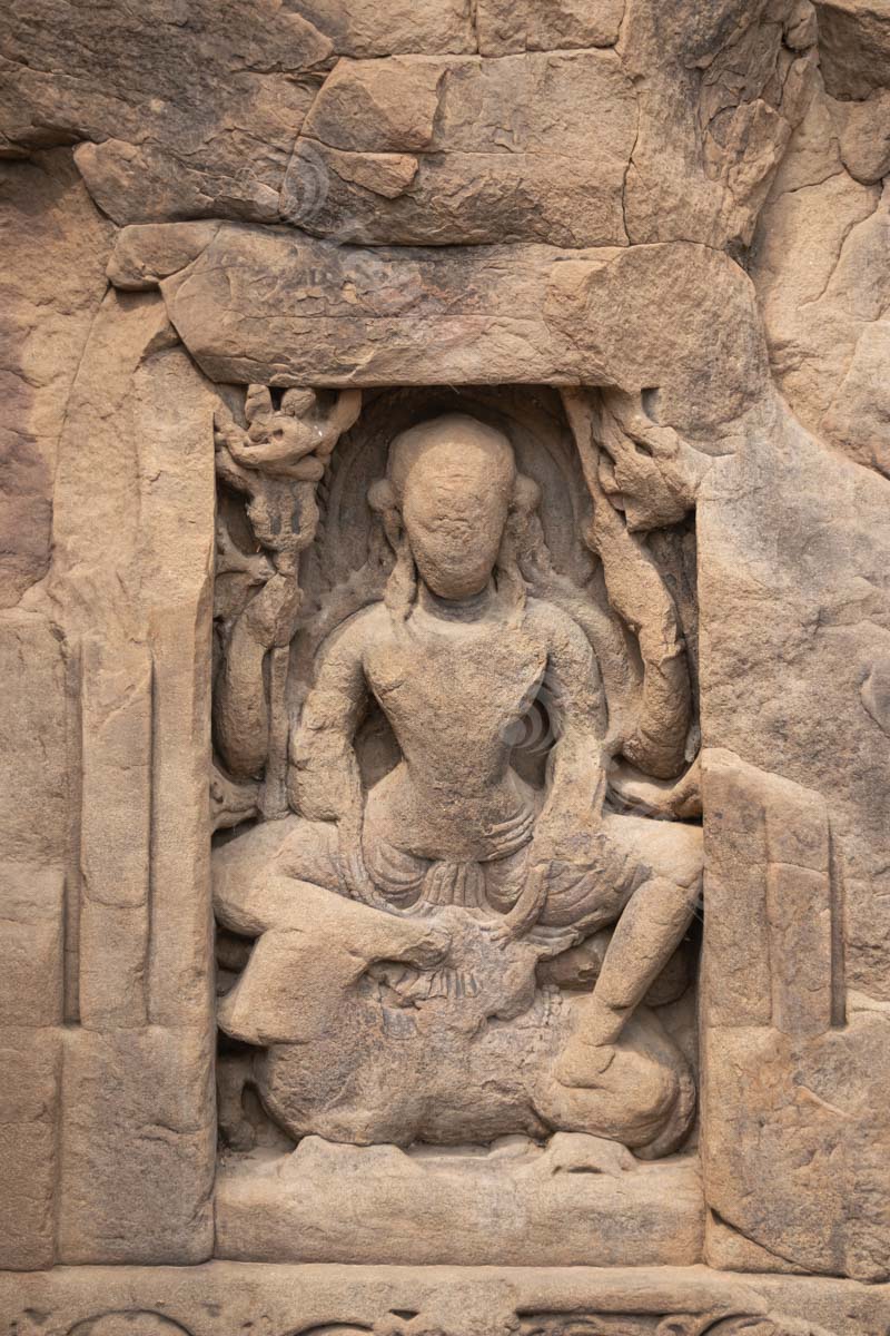 Divine Craftsmanship: Stone Carving of Lord Shiva in Masroor Rock Temple, Kangra, Himachal Pradesh