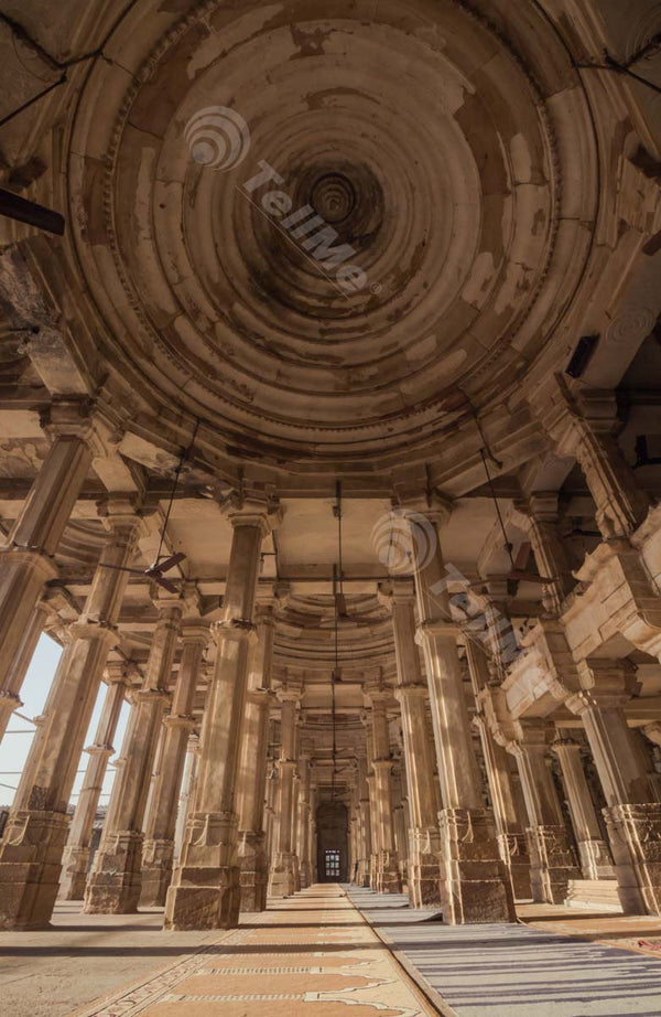 Artistically Designed Splendor: Sarkhej Roja Dome View from Inside