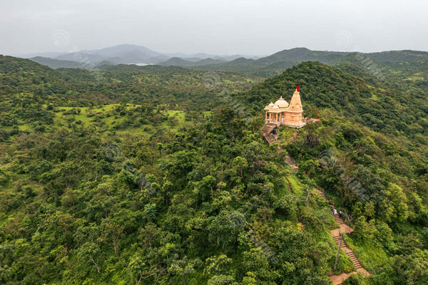 Drone Footage Reveals Tulishyam Temple Amidst Lush Greenery of Junagarh Forest in Gujarat